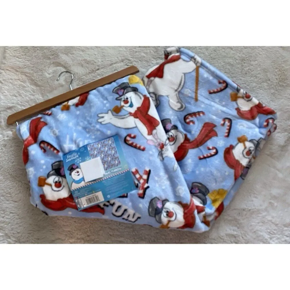 Christmas Frosty‎ The Snowman Jolly Fun Cloud Throw Blanket 60 X 70” Candy Cane